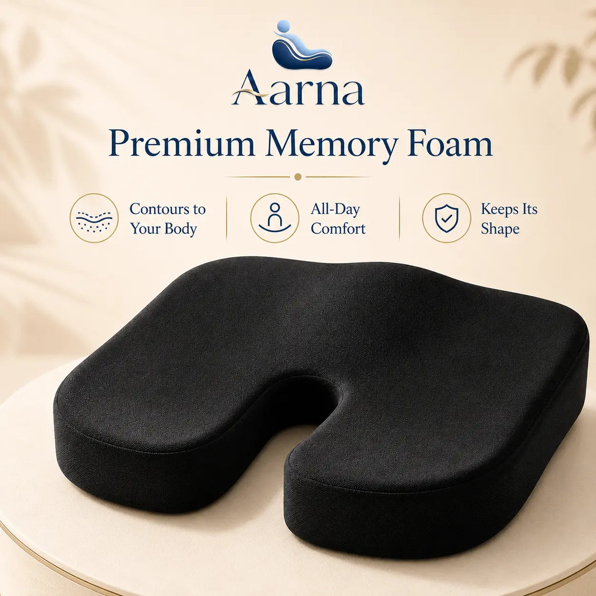 Aarna ergonomic memory foam seat cushion – product view 4