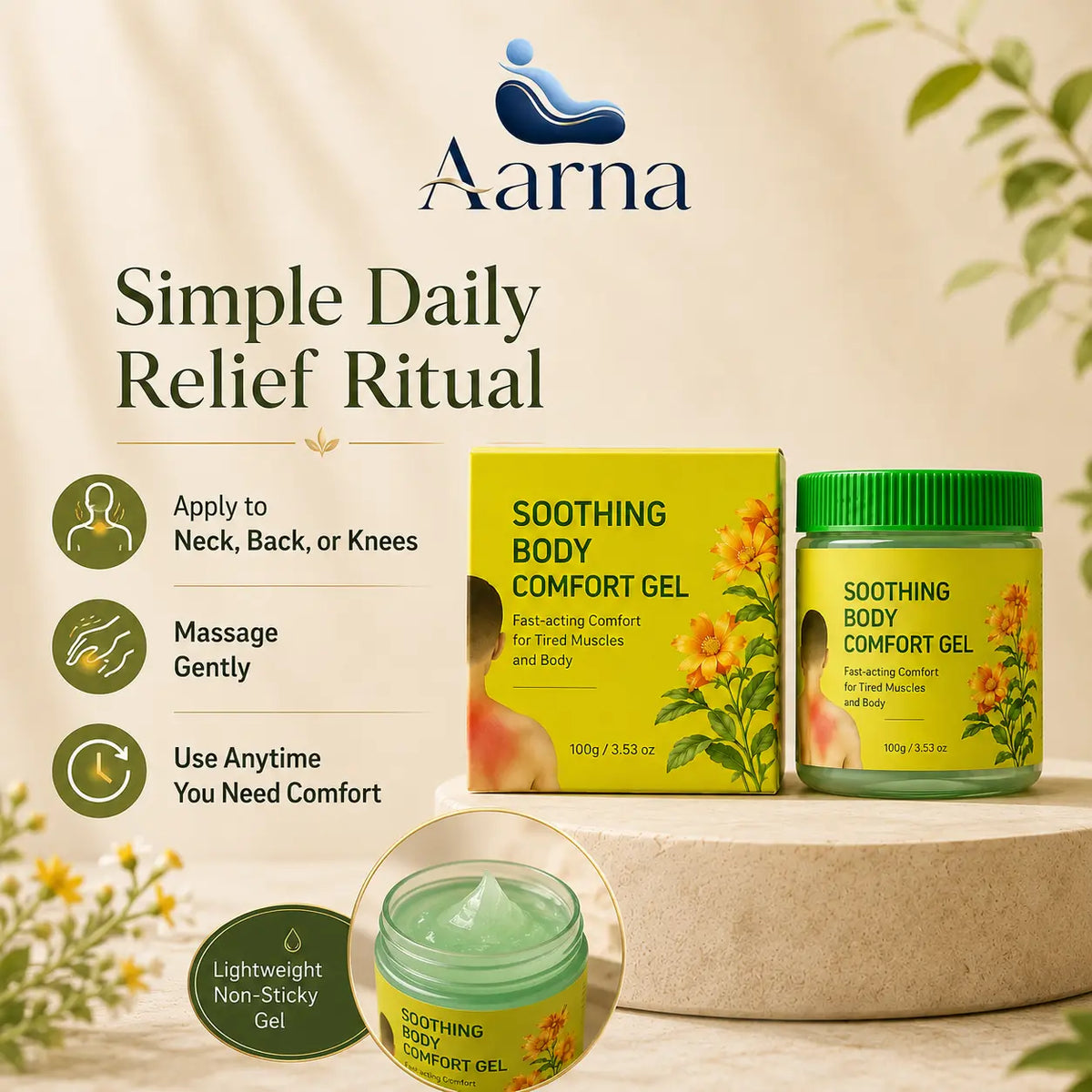 Aarna soothing body comfort gel – product view 4