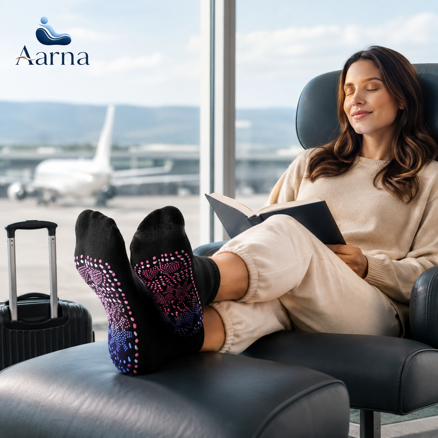 Aarna compression socks for travel and long periods of sitting