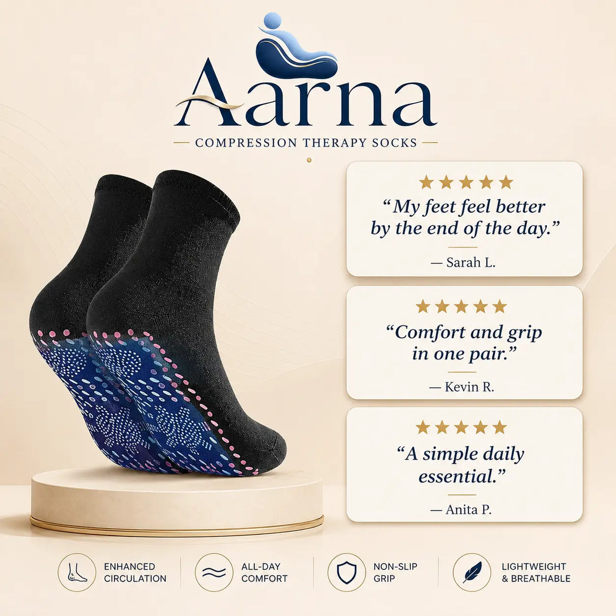 Aarna Everyday Compression Socks – product view 9