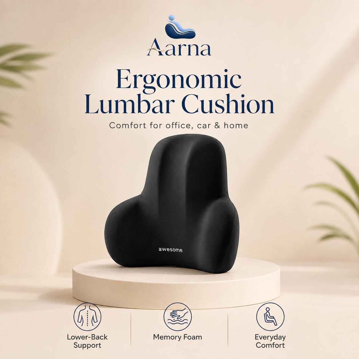 Aarna Ergonomic Lumbar Support Cushion