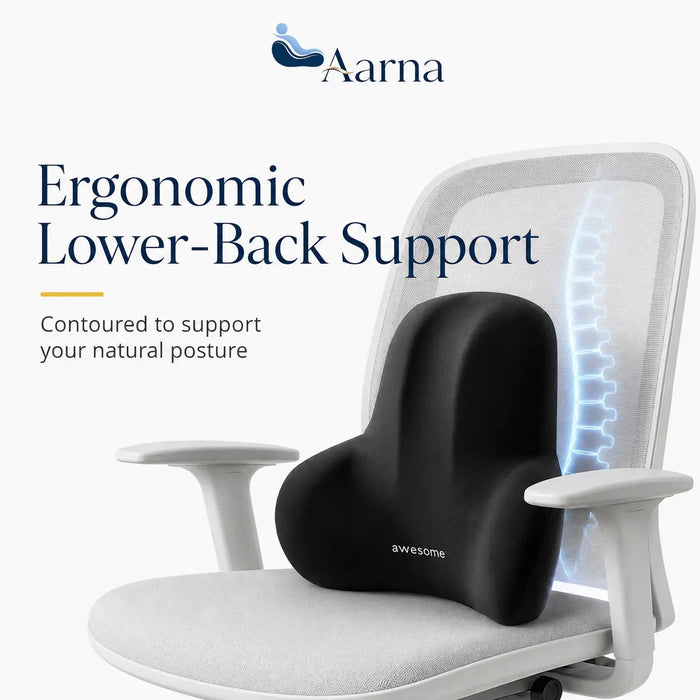 Gray ergonomic lumbar cushion product view