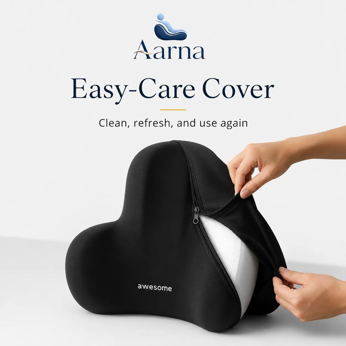 Peach pink ergonomic lumbar cushion product view