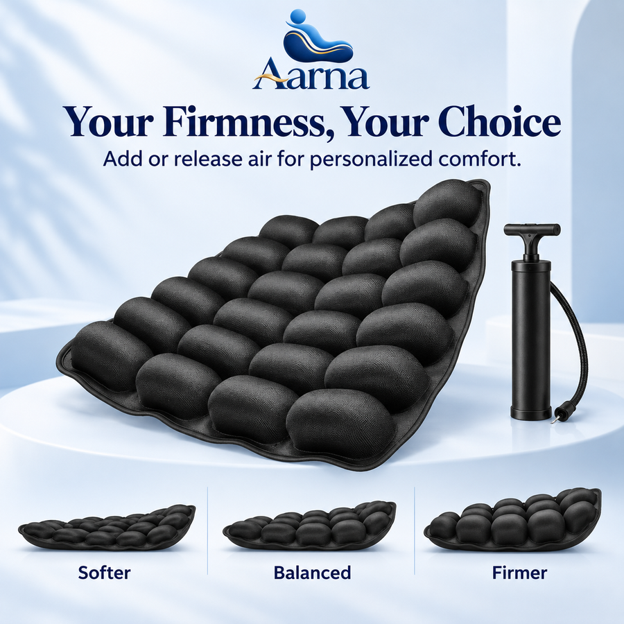 Aarna lumbar cushion used in a car