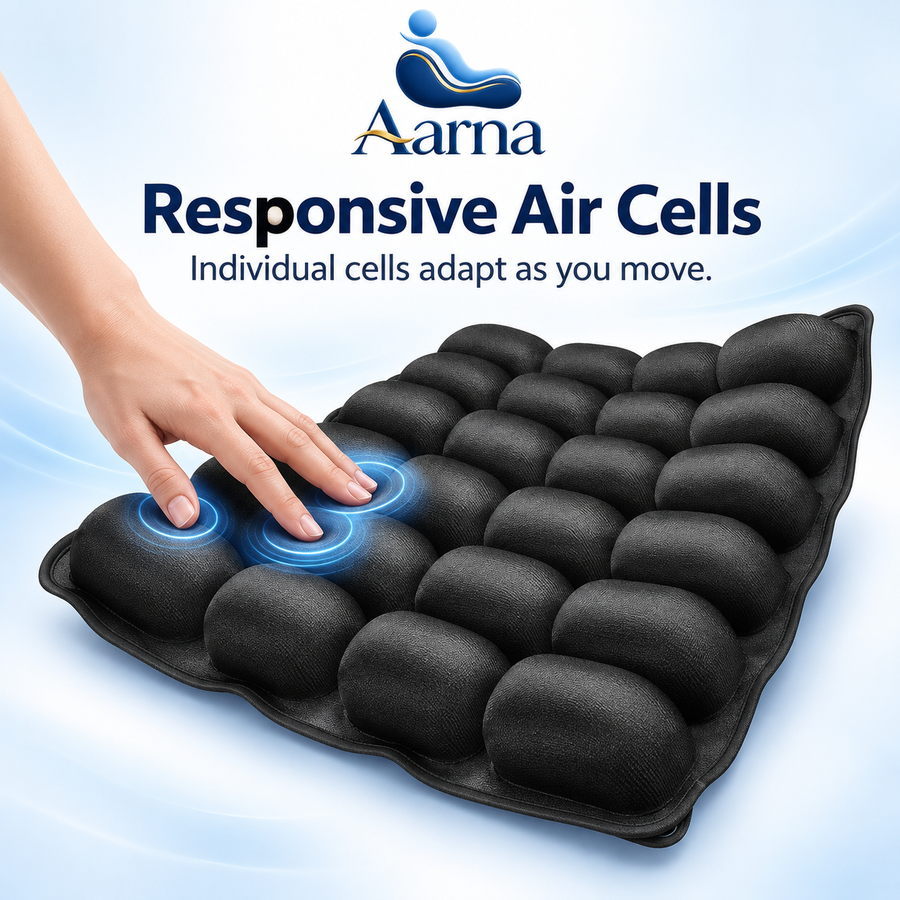 Aarna lumbar cushion for extended sitting