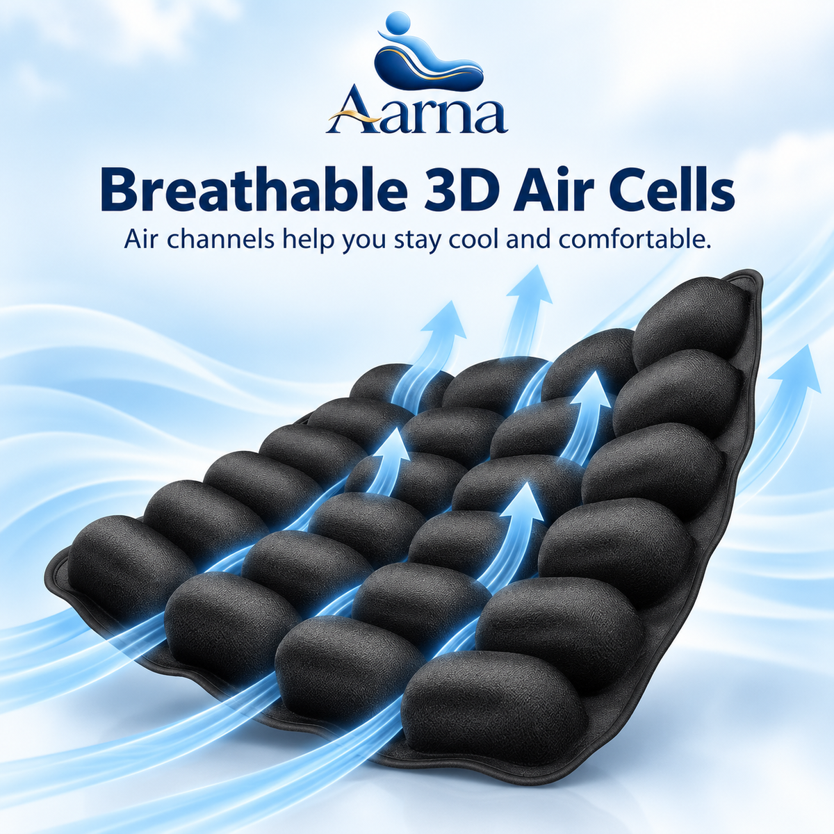 Aarna 3D AirFlow Adjustable Seat Cushion Aarna