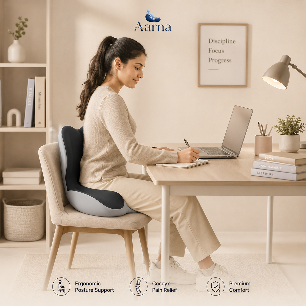 Aarna Integrated Seat & Back Support Cushion Aarna