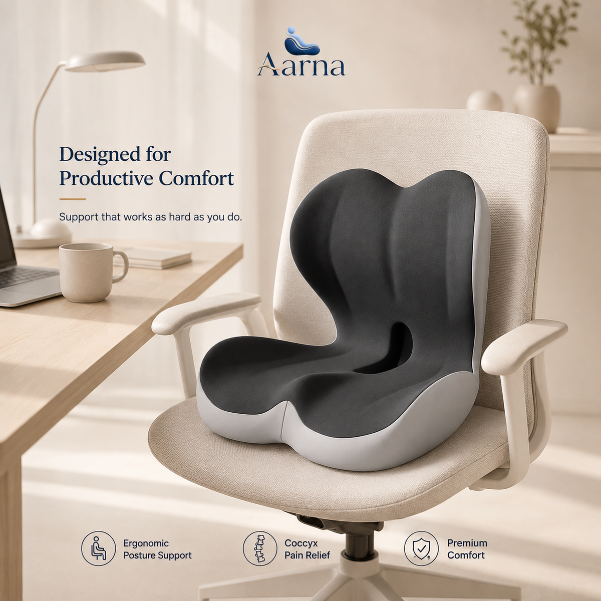 Aarna Integrated Seat & Back Support Cushion Aarna