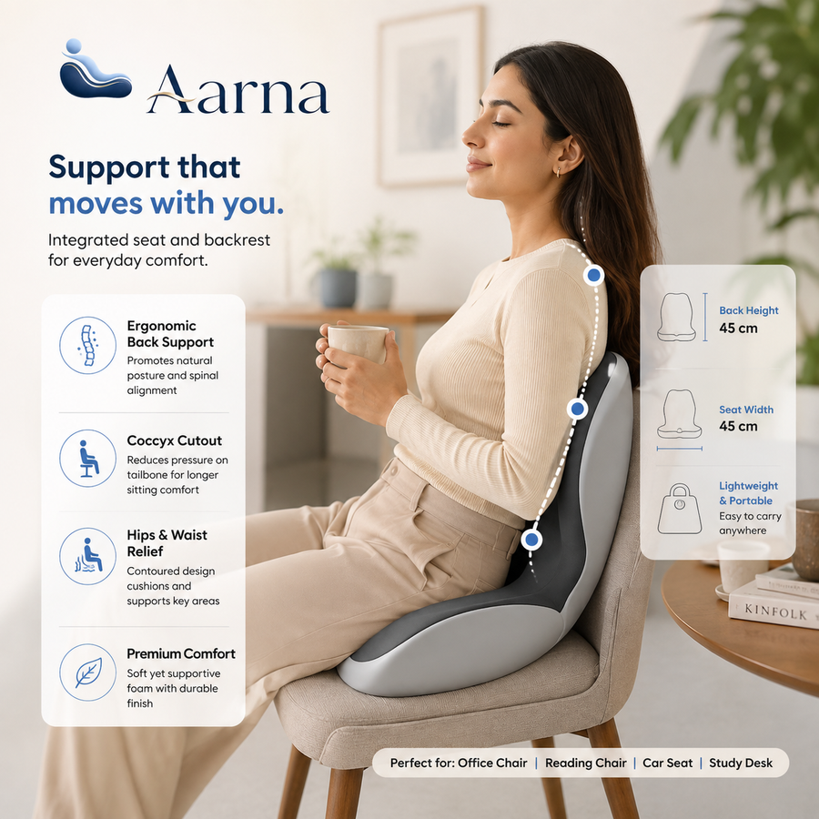 Aarna lumbar cushion used in a car