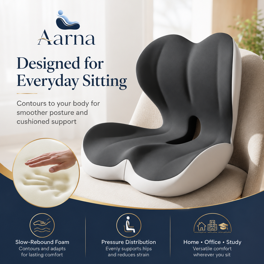 Aarna lumbar cushion for extended sitting